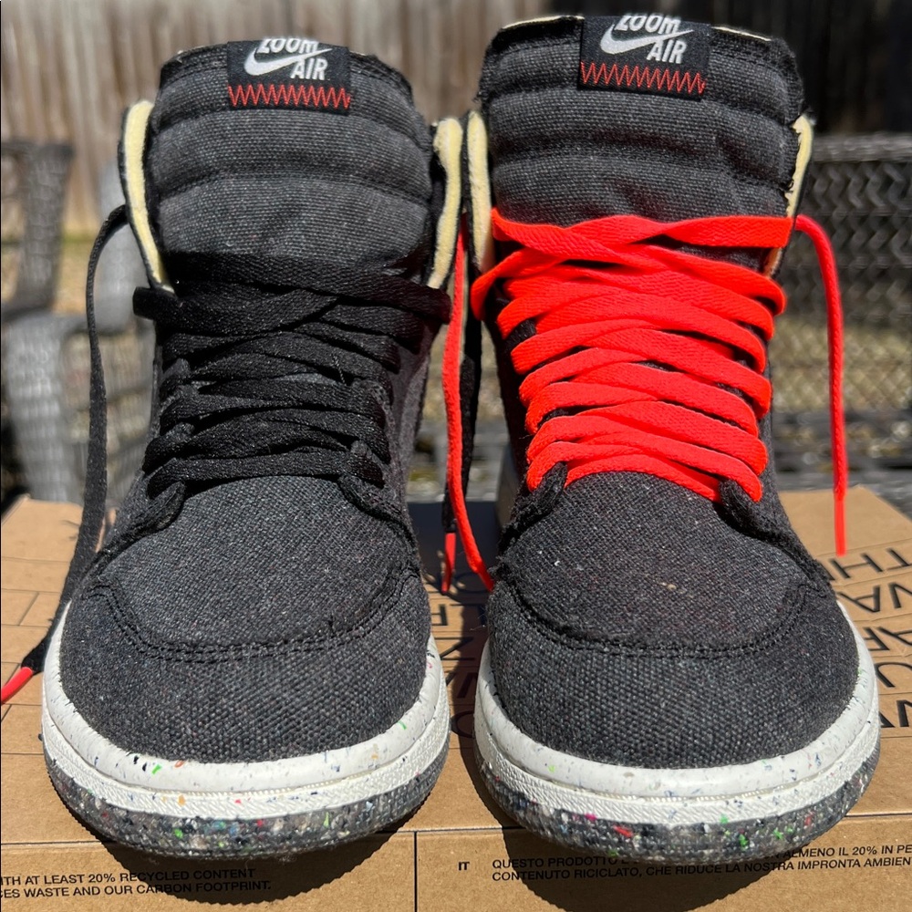Nike Air Jordan 1 “Crater” Men’s 8 1/2. 
Black/Flash Crimson-Wolf Grey